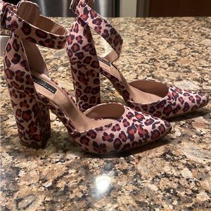 Cheetah/Leopard Print Heels - Only worn once